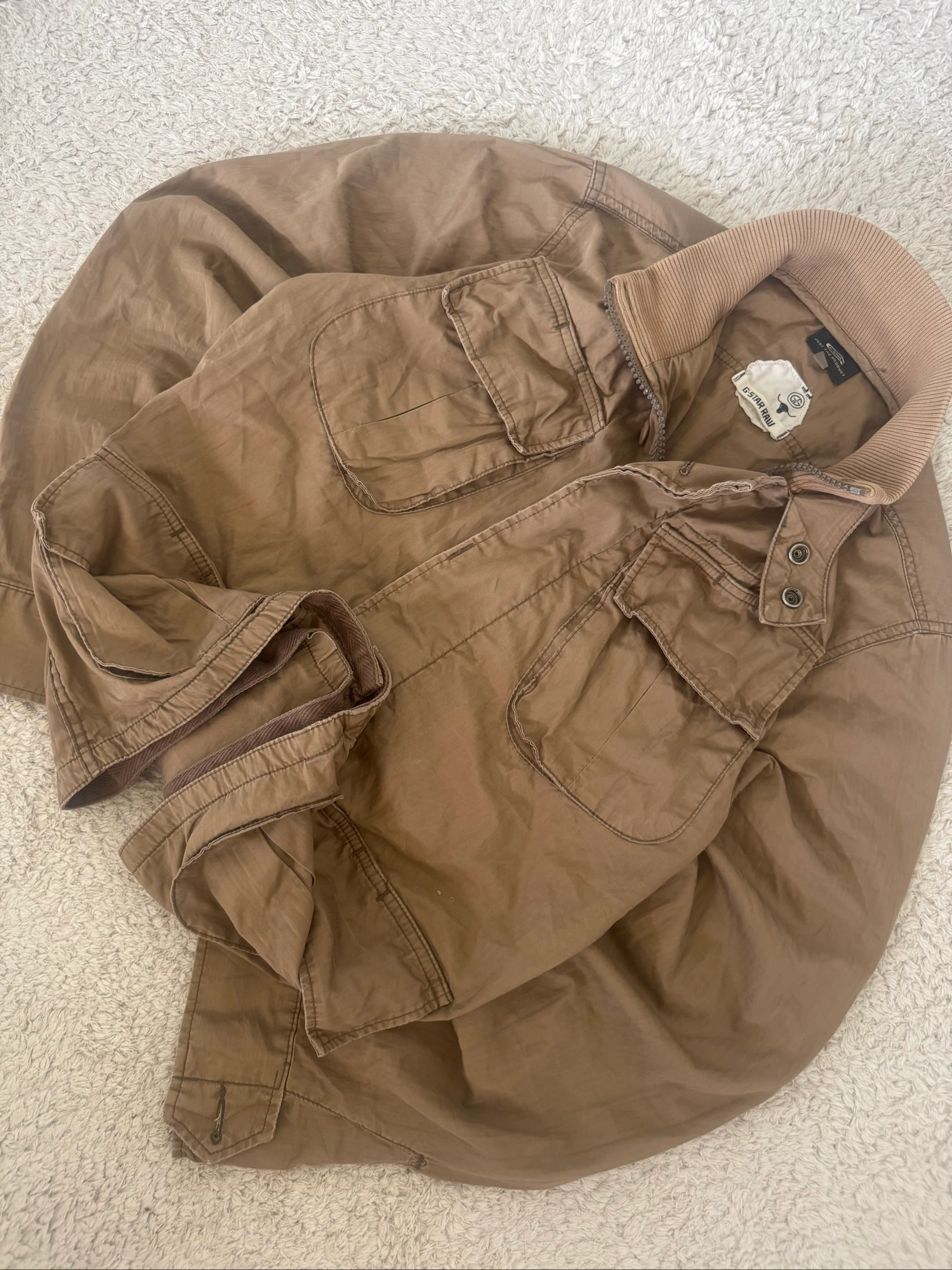 G-Star RAW Officer Delta Military Field Jacket Brown Utility Cotton Vintage L – photo 3